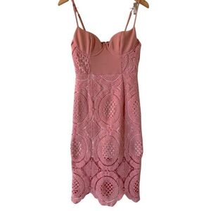 ⭐️Fashion Nova | Mauve Crochet Lace Bodycon Dress, Size M